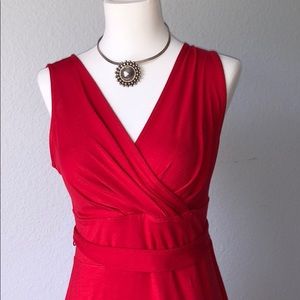 Talbots red faux wrap dress sz P